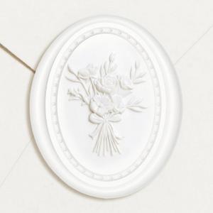 UNIQOOO Wax Seal Stickers - Vintage Photo Frame Floral Bouquet Wedding Invitation Envelope Seal Stickers, 50 Pcs Self-Adhesive White Stickers, Perfect for Invitation, Gift Wrapping, Party