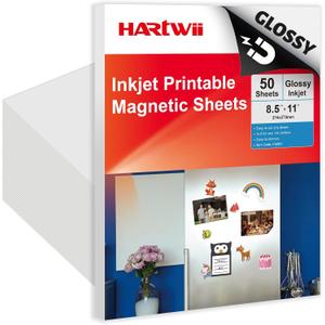 Bulk Printable Magnet Glossy 50 Sheets for inkjet printer Make Refrigerator Photo 13.5mil 8.5 x 11 inches Thick magnetic printer paper for cricut