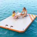Inflatable Floating Dock Air Dock Platform Non-Slip Surface Thick Lake Floats with Portable Carrying Bag, Air Pump for Lakes, Pool, Beach, Ocean