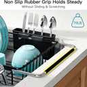 Dish Drying Rack Over the Sink In Stainless Steel Black Expandable Drainer for Small Kitchen, Counter Space Saving Compact Inside Sink Plate Dryer, Adjustable Hanging Metal Wire Strainer Drain Holder