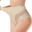 Shapewear Tummy Control Underwear for Women Mid Waisted Shaper Panties Body Shaping Briefs Girdle Panty (Medium, Skin)