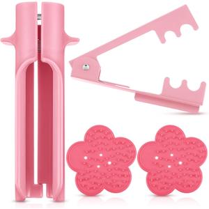 Lasnten 4 Pcs Rose Thorn Stripper Tool Set Flower Stem Cleaner & Leaf Stripper for Roses, DIY Bouquet Making, Flower Arranging, Gardening Supplies(Pink)
