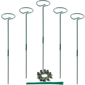 5 Pcs Plant Support Stakes, 30 Inch (15.75"+15.75") Tall Single Stem Plant Sticks, Garden Stake for Indoor Outdoor Flowers Amaryllis Tomatoes Peony Lily Rose Narcissus