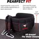 Heavy Duty Dip Belt With Chain - Weighted Pull Up Belt for Workout (Black&Red)