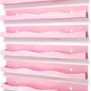 3 Pack Nail Polish Wall Mounted Shelf,15 Inch Nail Polish Floating Shelves for 66-90 Bottles Multi-Purpose,Ideal Gift, Great Display for Salons Retailers,Pink