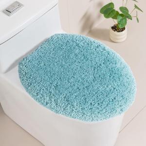 Microfiber Toilet Lid Cover, 19.5"x15" Machine Washable Toilet Seat Covers, Soft Absorbent Toilet Seat Lid Cover, Only Fit Elongated Toilet Seat