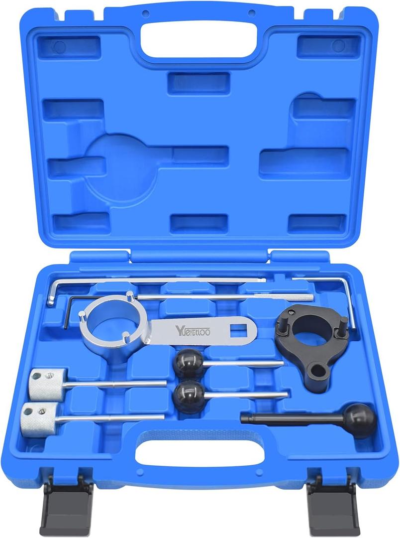 Camshaft Timing Belt Tool Kit, Compatible with VW Audi Tiguan SEAT Skoda Passat Golf 1.6 2.0 TDI Diesel Engine, Replace T10264 T10265 T10060A 3359 T10051 T10490, with Carrying Case & Gloves