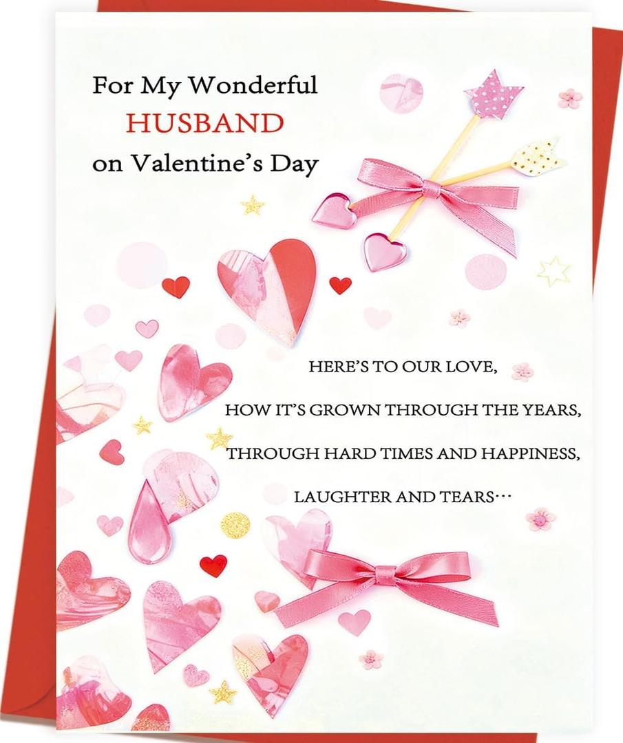 Asmallgf Funny Husband Valentine's Day Card for Him Happy Valentines Day Card & Gifts from Wife, Eco-Friendly with Premium Envelope 5.3in x 8i