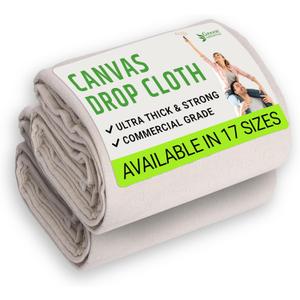 GREEN LIFESTYLE All Purpose Canvas Drop Cloths - Drop Cloth for Painting, Floor Cover, Heavy Duty Protection for Furniture & Surfaces, Reusable Painters Canvas Tarp for Renovation & Home (2 Pack 6x9)