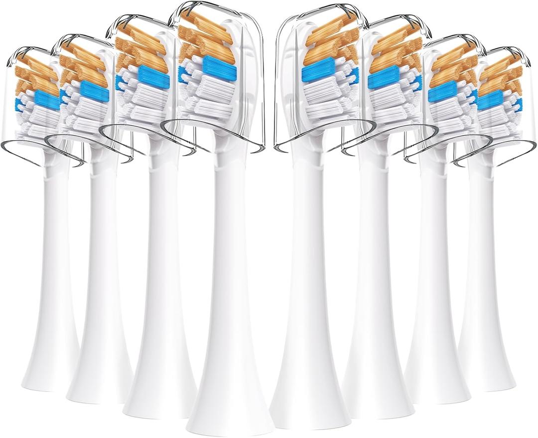 Replacement Toothbrush Heads, Compatible with Philips Sonicare Click-on Handles Replacement Brush Head with All-in-One Cleaning Electric Toothbrush Head, 8 Pack Replacement Heads