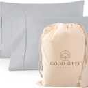 1000 TC Light Gray Standard Pillowcases Set of 2 100% Egyptian Cotton Pillow Cases with Long Staple Cotton & Sateen Weave, Silky Soft Hotel - Like Bed Pillow Covers for Comfy Sleeping, Snug Fit