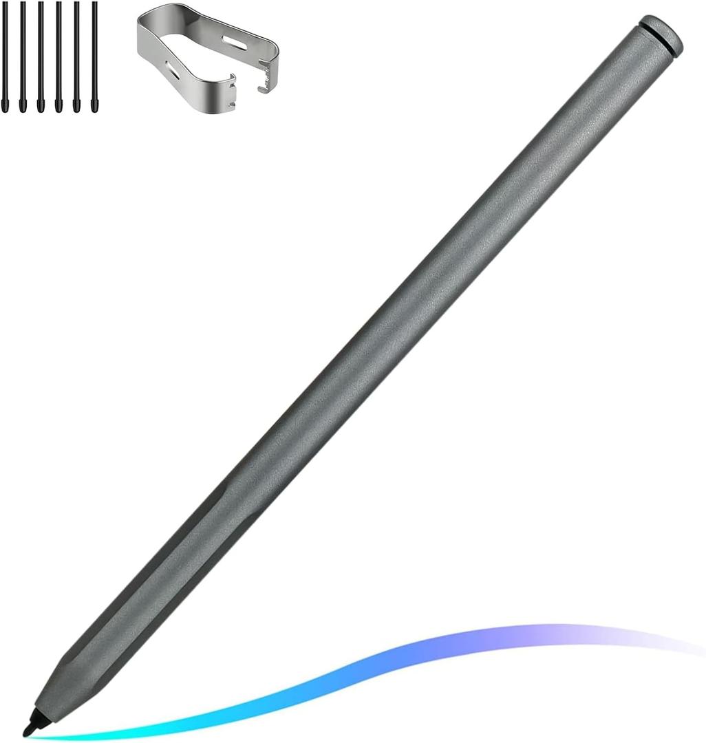 EMR Stylus Pen for Remarkable 2 / Remarkable 1, Kindle Scribe, BOOX Tablets, Battery-Free with Digital Eraser, 4096 Pressure Levels, Magnetic Pen Holder, 6 Replacement Nibs Included, Gray