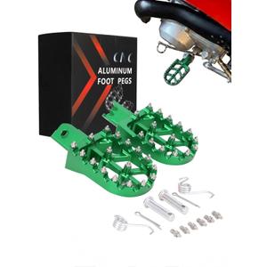 JFG RACING Dirt Bike Foot Pegs,Universal CNC Motorcycle Pit Mini Bike Pegs for KX 50 70 80 85 100 110 Tao Tao DB-X RFZ Lifan KAYO - Green