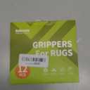 Rabenda 12 Pcs Rug Tape, Non Slip Rug Pads Grippers for Hardwood Floors and Tiles, Reusable Carpet Tape for Area Rugs, Double-Sided Adhesive Rug Stickers Keep Corners Flat (Black)