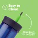 Owala Kids BPA-Free Plastic Tumbler with Spill Resistant Flexible Straw, Easy to Clean, Kids Water Bottle, Great for Travel, Dishwasher Safe, 15 Oz, Navy and Blue (Home Base)