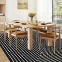 Latte&Fog 9x12 Area Rug for Living Room, Extra Large Black Modern Abstract Washable Rugs, Boho Non Slip Low Pile Carpet for Indoor Bedroom Dining Room, Office, Dorm, Classroom and Farmhouse