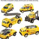 TEMI Toddler Airplane Toys for 3 Year Old, Toy Airplane for Boys Age 4-7, Large Spray Transport Airplane Toy with 12 Construction Vehicles, Toys for 3 4 5 6 7 8 Years Old (Lemon Yellow)