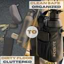 Magnetic Gym Bag for Men Women with Magnetic Water Bottle Holder, Gym Crossbody Sling with Strap, Sling Bag with Phone Pockets, Key Phone Holder, Gym Essentials, Black