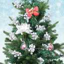 2 x Haneye 14 Pack 7.8 Inch Christmas Sliver Berry Stems for Christmas Tree, Glitter Berry Picks, DIY Wreaths, Crafts, Home & Wedding Decorations