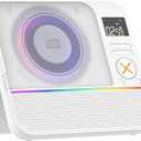 CD Player Portable, MONODEAL HiFi Stereo Portable CD Player with Bluetooth, Desktop Player Bluetooth for Home with Remote Control, RGB Light, Supports USB/AUX/Sleep Timer(White)