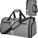 Garment Bags for Travel, 50L Carry on Convertible Garment Duffle bag with Shoulder Strap, 3 in 1 Hanging Suit Travel Bag with Shoulder Strap (Grey)