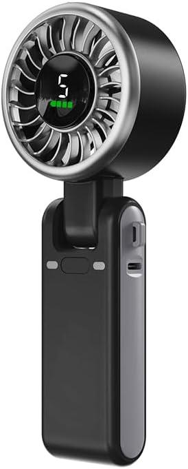 Mini Portable Fans with LED Display - 5-Speed Handheld Turbo Fan, 3600mAh Battery Operated, 13H Cooling, 3-in-1 Portable Desk/Hanging/Folding Hand Fans for Travel, Office, Outdoor, Indoor Mini Portable Fans with LED Display - 5-Speed Handheld Turbo Fan, 3600mAh Battery Operated, 13H Cooling, 3-in-1 Portable Desk/Hanging/Folding Hand Fans for Travel, Office, Outdoor, Indoor