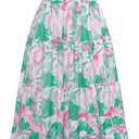 GRACE KARIN Womens 2025 Floral Summer V-Neck Ruffle Sleeve Empire Waist A-Line Casual Maxi Tiered Dress with Pockets M