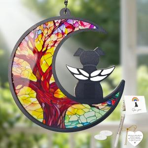 Dog Memorial Gifts for Loss of a Pet, with Angel Silhouette Suncatcher & Crescent Moon - Sympathy Gift for Grieving Dog Lovers(Tree of Life)