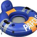 River Tubes for Floating Heavy Duty, Pool Float Adult, 53" Inflatable Float Tube for Beach Lake Rafting, River Floats with Mesh Bottom (Blue &Orange)