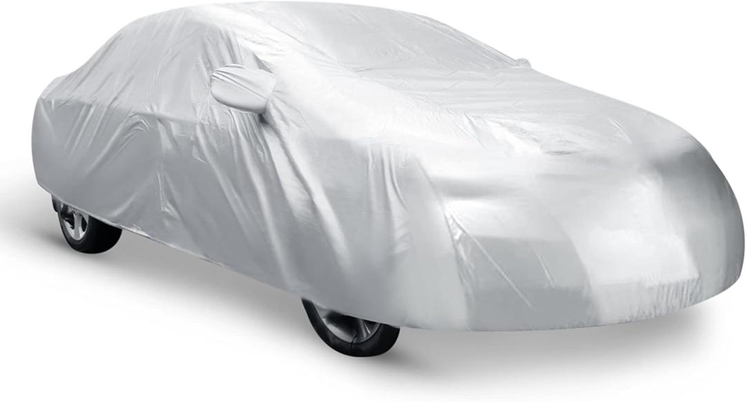 uxcell 3L Non-Waterproof Compact Car Cover - Rain/UV Protection for Sedans & Coupes (Fits Up to 4.75m)