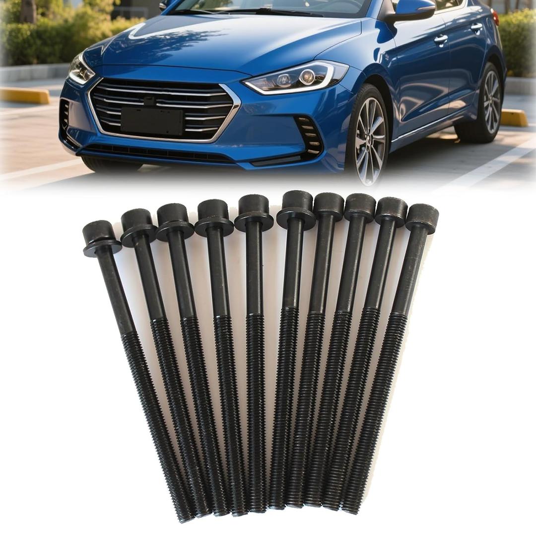 10pcs 22321-2E000 Engine Cylinder Head Bolt for Hyundai Genesis Coupe Santa Fe 2012-2020 2.0L G4NA Sport Sonata Tucson Kia Forte Forte Koup Forte5 Magentis Optima Rondo Sorento Sportage