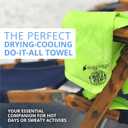FROGG TOGGS Chilly Pad, Instant Cooling Towel, Long Lasting, Reusable, Sports and Outdoors Neck Towel 33x13 (Hivis Lime Green)
