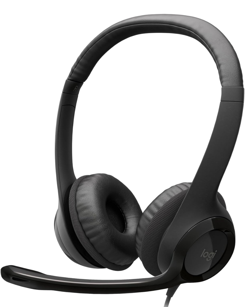 Logitech H390 Wired Headset for PC/Laptop, Stereo Headphones with Noise Cancelling Microphone, USB-A, in-Line Controls for Video Meetings, Music, Gaming and Beyond - Black