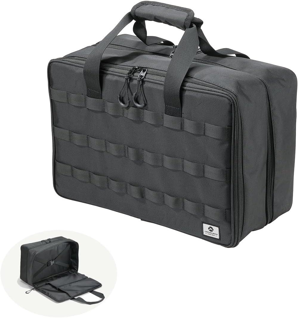 CAMPINGMOON Storage Bag Double-layer for Camping Stove IGT Tabletop Flat Burner Carry Case Black BK-46 CAMPINGMOON Storage Bag Double-layer for Camping Stove IGT Tabletop Flat Burner Carry Case Black BK-46