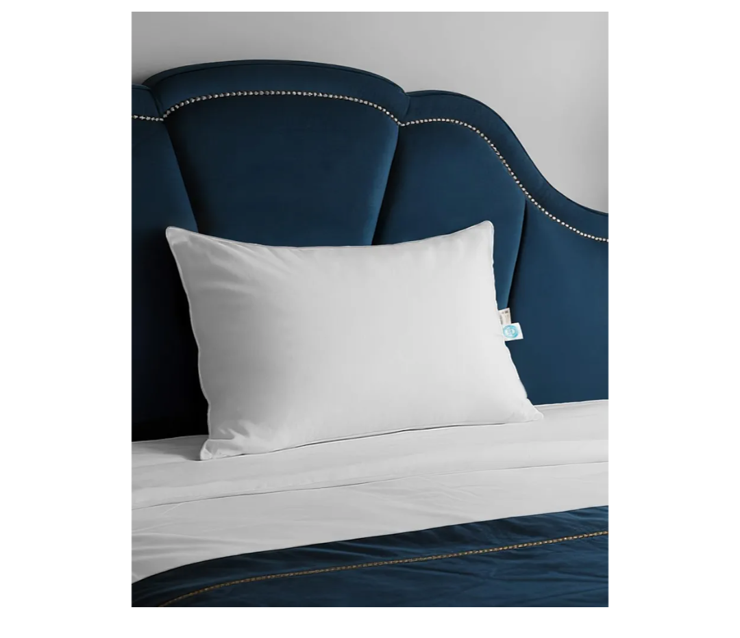 finbuco 750 Fill Power White Goose Down Pillow, Standard Size 20x26 Inches  for Back, Side and Stomach Sleepers  Includes Pillowcase for Home, Travel, Dorm or Guest Room (1 Pack)