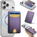 for Magsafe Wallet Magnetic Card Holder RFID Blocking, Strong Magnet Slim Wallet Stick on Phones and Cases for iPhone 17/16/15/14/13/12/ Pro/Max/Plus, Purple