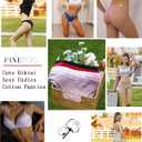 FINETOO Cotton Underwear for Women Sexy Cheeky Bikini Panties Lingerie | 6 Pack,Low Rise Cheeky Soft Breathable Cotton Bikini Panties,Underwear Women,Plus Size Lingerie Outfits Clothes Clothing