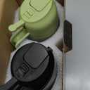 TrendPlain 16oz/470ml Glass Olive Oil Sprayer for Cooking  2 in 1 Olive Oil Dispenser Bottle for Kitchen Gadgets and Air Fryer Accessories, Salad, BBQ - Black & Green