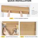 UNISHADES No Drill Cordless Bamboo Roman Shades, Light Filtering Woven Natural Bamboo Window Covering, Easy Install Roman Style Shade, for Window Size 26" W 64" H - Carbonized