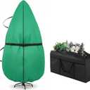 Upright Christmas Tree Bag 7.5 ft /8 ft Christmas Tree Covers for Upright Storage with Zipper & Adjustable Straps with Xmas Ornament Storage Bag Green(medium)