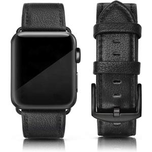 Leather Bands Compatible with Apple Watch 42mm 44mm Band Men Women, Vintage Genuine Leather Wristband Replacement Band Compatible for Apple Watch iwatch Series 6 5 4 3 2 1, SE Sports & Edition (Lichee Black)