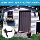 4pcs Tool Hooks for Suncast Shed, Single-Head J Hook and Double-Head Hook Set Premium Storage Sheds Tool Hangers Organization Accessories for Hanging Shovels Rakes Scissors Tools (Black)