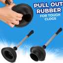 UMIEN Toilet Brush and Plunger Set 18-in - Updated 2025 No-Rust - Stainless Steel Design - Long Handles - with Freestanding Canister