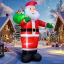 14FT Christmas Inflatable Santa Claus Outdoor Blow Up Yard Decorations,Giant Outside Standing Waterproof Smiling Santa Claus with Gift Bags,Built-in LEDs for Xmas Holiday Party Yard Garden Lawn Decor