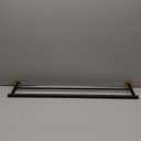 GERZWY Bath Double Towel Bar 30-Inch Stainless Steel Bathroom Towel Rail Wall Mounted Hand Towel Holder Black & Gold