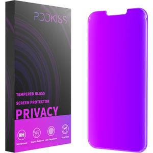 PAPIKISS Compatible for iPhone 13/iPhone 14/iPhone 13 Pro Privacy Screen Protector 6.1 inch Display, Gradient Colorful Anti Spy Blue Light HD Tempered Glass Easy Installation
