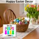 4 x Funny Easter Wooden Box Sign Decor, Bunny Rabbit Easter Gifts for Home Kitchen Farmhouse Table Decoration, Oh for Peeps Shake, 5 x 5 Inch (Fuchsia)