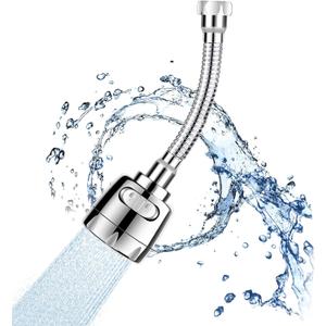 Sink Faucet Attachment, Movable Kithchen Faucet Head 360 Rotatable Faucet Sprayer Head Replacement Water Saving Faucet Extender,Anti -Splash,3 Modes, Chrome Faucet Head for Kitchen and Bathroom