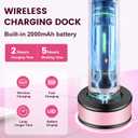 Electric Foot Callus Remover with LED Battery Level & 9-Speed Control Display. Callus Remover for Feet with Wireless Charger, Multi-sandpaper (70 Sheets) & Nano Glass Head for Dead Skin (Pink)