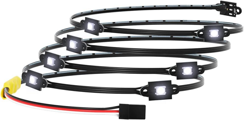 GLOBACT LED Rock Light Kit Chassis Light 8 Light Modes 8 Lamp Beads for 1/10 TRX4/Bronco/1979 RC Crawler Accessories